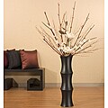 24-inch Black Mango Wood Floor Vase