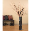 24-inch Black Mango Wood Floor Vase
