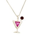 Silvermoon Silver Pink Cubic Zirconia and Garnet Cosmopolitan Necklace