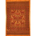 Afghani Hand-woven Beige/ Rust Tribal Soumak Kilim Wool Rug (6'3 x 9')