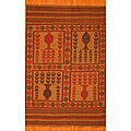 Afghani Hand-woven Beige/ Rust Tribal Soumak Kilim Wool Rug (6'5 x 9'3)
