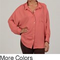 Vivienne Vivienne Tam Women's Dolman Sleeve Oversized Camp Shirt