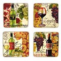 Certified International Wine Tour 8.5-in Square Salad/ Dessert Plates (Set of 4)