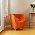 Modern Orange Microfiber Accent Chair