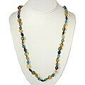 Amber, Amethyst and Turquoise Multicolor Necklace (Lithuania)