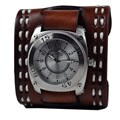 Nemesis Men's Silver Round Mix and Match Leather Watch