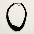 Black Glass Strand Beaded Necklace (India)