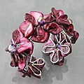 Wine Red Mother of Pearl and Crystal Cuff Bracelet (Philippines)
