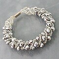 Shiny Silver Crystal Weave Tube Magnetic Bracelet (Philippines)