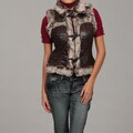 Last Kiss Women's Faux-fur Trim Toggle Front Vest