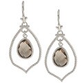 Kabella Sterling Silver Smoky Quartz Rope Earrings