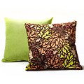 Pressed Leaf Copper/ Posh Grass Decorative Pillows (Set of 2)