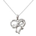Sterling Silver 1/6ct TDW Diamond Heart Necklace (GH, I1-I2)