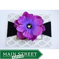 Madeline and Company Purple and Black Designer Flower Headband