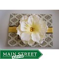 Madeline and Company White and Yellow Designer Flower Headband