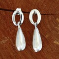 Sterling Silver Polished Teardrop Dangle Earrings (Mexico)