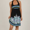 Tiana B Women's Mosaic Paisley Halter Top Dress