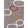 Hand-tufted Horizon Metro Circles Grey Wool Rug (8' x 10')