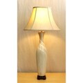 Tan Swirl Grey Wash Ceramic Table Lamp