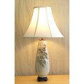 Speckled Off-White Flower Applique Table Lamp