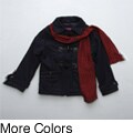 Velvet Chic Big Girl's Wool Blend Toggle Peacoat with Scarf FINAL SALE