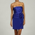 Vicky Tiel Women's Ruched Strapless Bow Dress