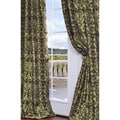 Flocked Firenze Fern Green Faux Silk 84-inch Curtain Panel