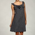 Tiana B Women's Grey/ Black Ruffle Dress
