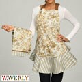 Waverly Tea Rose Toile Hostess Apron and Twill Kitchen Towels