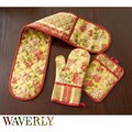 Waverly Rolling Meadow Garnet Oven Mitt, Pot Holder and Mopine Set
