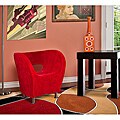 Modern Red Microfiber Accent Chair