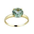 10k Yellow Gold Green Amethyst Solitaire Ring