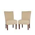 Portfolio Duet Emma Khaki Ivory Stripe Upholstered Chairs (Set of 2)