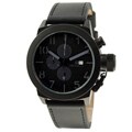 Republic Men's Leather Strap Black/ Grey Watch