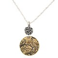 Silvermoon Sterling Silver and Brass Textured Disc Necklace