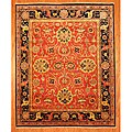 Indo Hand-knotted Rust/ Navy Serapi Wool Rug (8' x 10')
