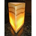 Polished Alabaster Pyramid Lamp (Egypt)