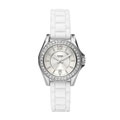 Fossil Women's Mini 'Riley' Silicone Strap White Dial Watch