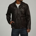 Cole Haan Men's Brown Distressed Leather Jacket