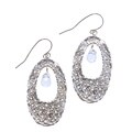 Sterling Silver Crystal Oval Earrings (Israel)