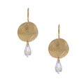 Goldtone Crystal Disc Earrings (Israel)