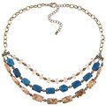 Alexa Starr Three-row Picture Jasper and Blue Jade Necklace