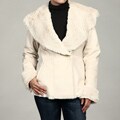 Jones New York Women's Faux-fur Rabbit Suede Coat