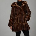 Jones New York Women's Wild Mink Faux-fur Coat