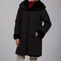 Jones New York Women's Black Faux-fur Coat FINAL SALE