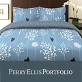 Perry Ellis Asian Lilly Blue Twin-size 2-piece Duvet Cover Set