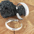 Sterling Silver Hammered Concave Hoop Earrings (Mexico)