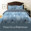 Perry Ellis Asian Lilly Blue King-size 3-piece Comforter Set