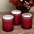Flameless LED Candles with Pomegranate Mercury Glass Tumblers, Timer and Gift Boxes