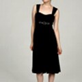 Jessica Howard Women's Black Beaded Ruched Dress